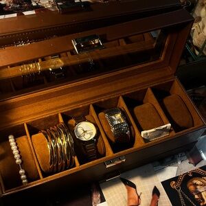 Brown Pleather Watch Case